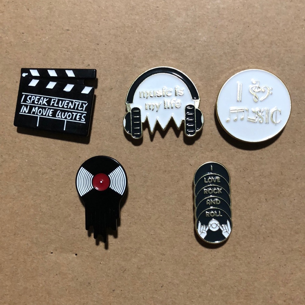 3/$40 Music enamel pins